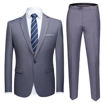 Casaco + Calças de 2 Peças Conjunto / 2023 Moda de Nova empresa, masculina Casual Boutique de Negócios Vestido de Casamento do Noivo paletó Blazers, Calças