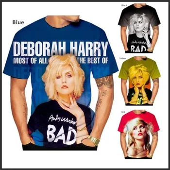 Debbie Harry Impressão 3D T-shirt Para as Mulheres Harajuku Fashion de Manga Curta, Gola Redonda Roupas Personalidade de grandes dimensões Unisex Tees