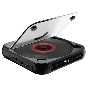Portátil do Leitor de CD-Falante Bluetooth,Tela de LED, som Estéreo, Leitor de Parede Montável Música do CD Player Com Rádio FM