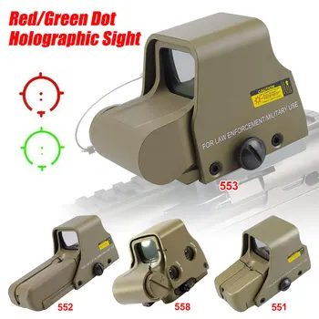 551 552 553 558 Vermelha Ponto Verde Tático Holográfico Colimador de Vista Rifle de Caça Táticas Reflexo Vista com 20mm de Montagem Âmbito