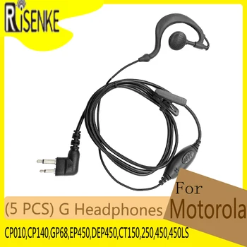 G Fones de ouvido da Motorola, um Walkie-Talkie Fone de ouvido, Microfone, Fone de ouvido, CP010,CP140,GP68,EP450,DEP450,CT150,250,450,450 LS, 5 Pcs