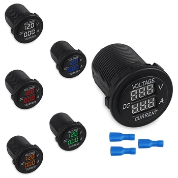 Universal 12V LED de indicação de Tensão Amperímetro Automotivo Voltímetro Digital de Carro de Tensão de Corrente Medidor de Volt Detector de Testador de Monitor