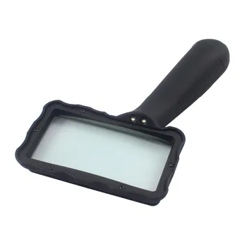 MG84026A Lupa de Mão 100x50mm retangular com 2 luzes LED praça espelho iluminação Multifuncional leitura lente de aumento